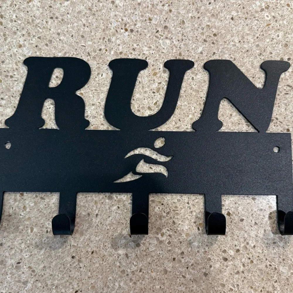 RUN Wall Hook Rack - Black Metal Home Wall Decor